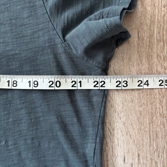 Athleta True Cotton Tee Short Sleeve Blue Cropped Womens XL Activewear Workout - Picture 6 of 9